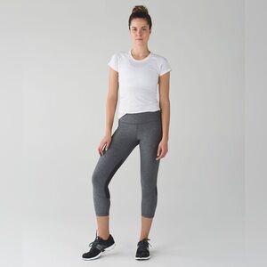 Lululemon Pace Rival‎ Crop (19") Heathered Black / Heathered Slate